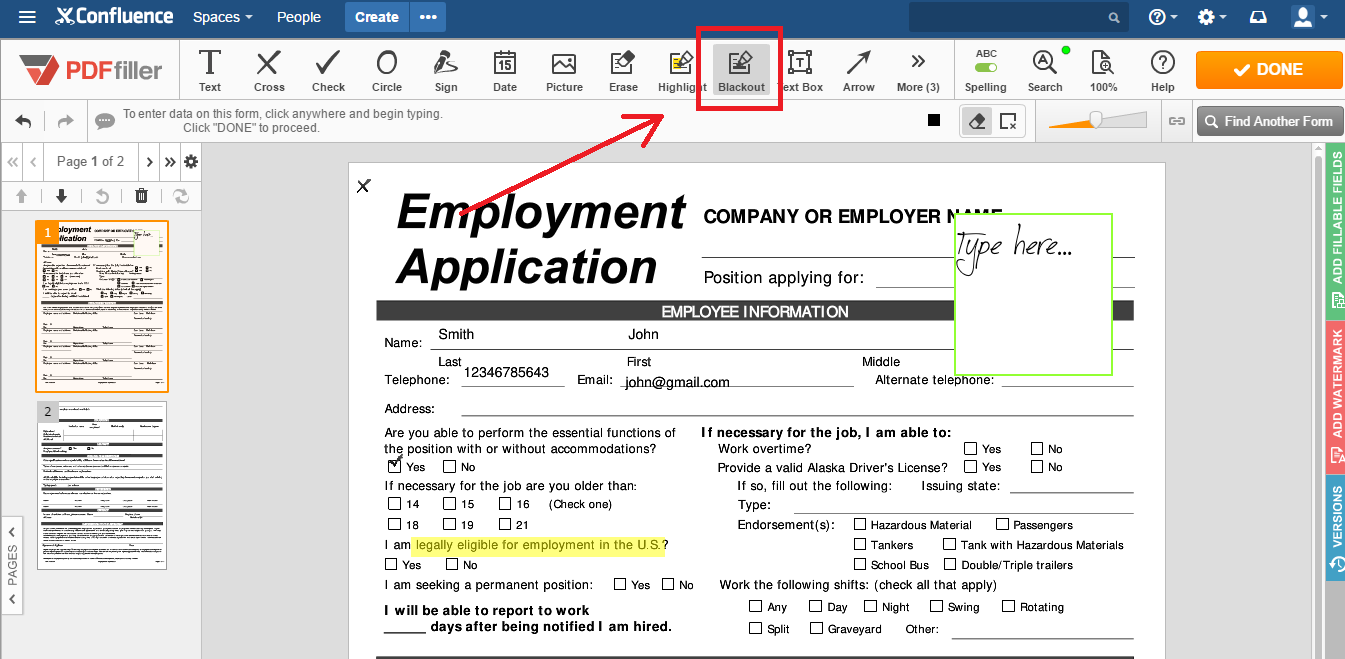 Highlight Text In PDFs Online in Confluence pdfFiller