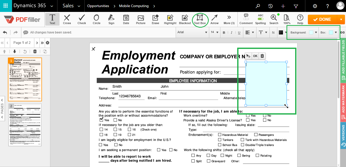 DaDaDocs for integration with Dynamics 365