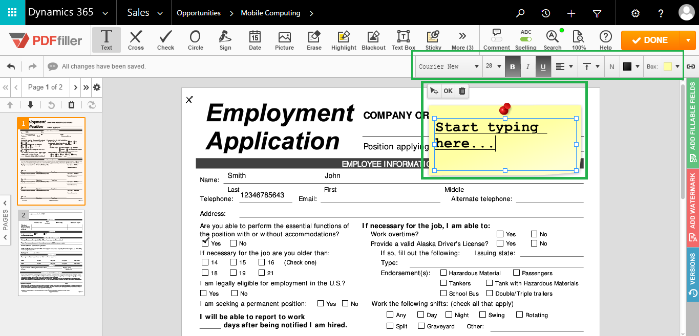 DaDaDocs integrates with Dynamics 365