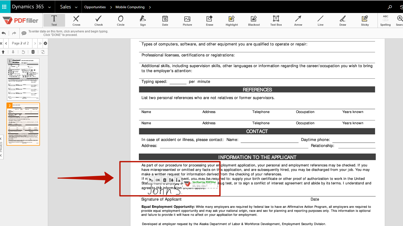 DaDaDocs integrates with Dynamics 365 account