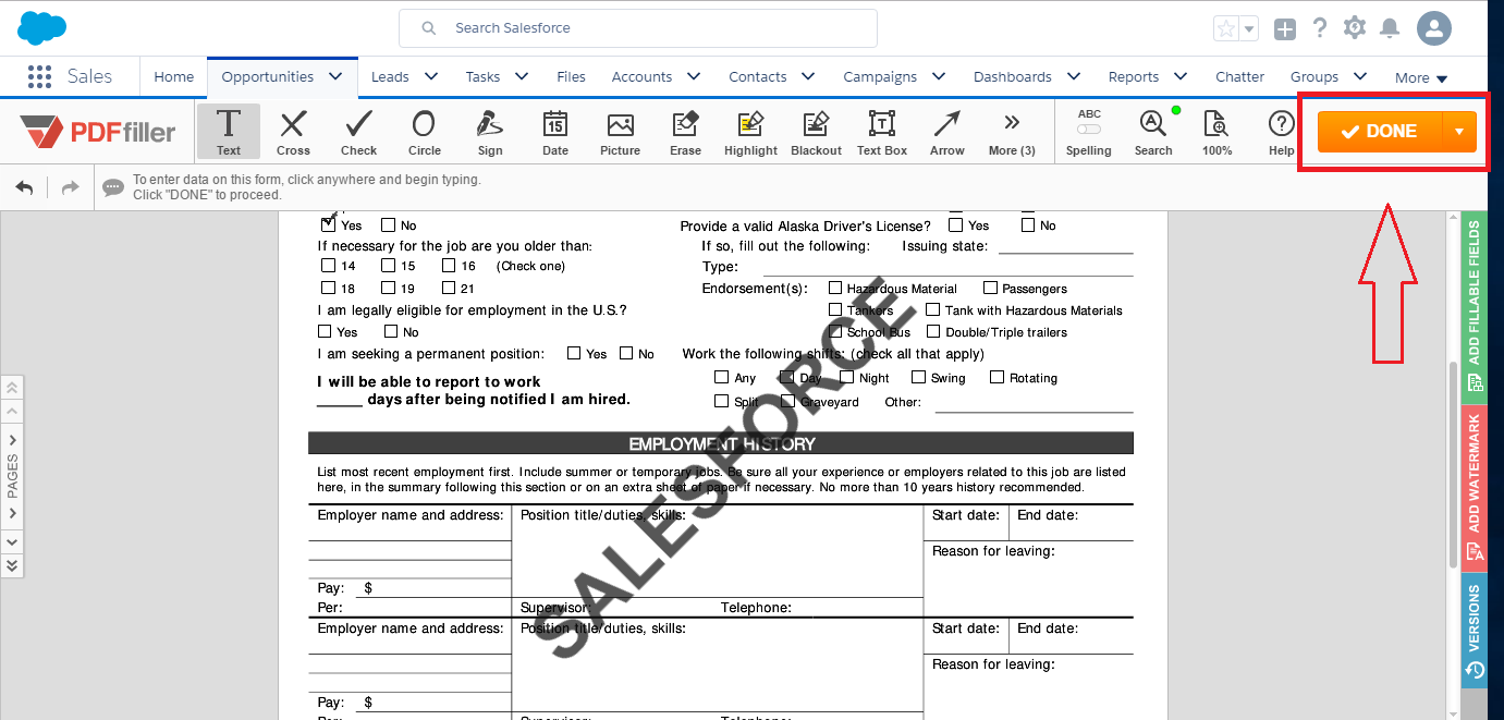 pdf form filler salesforce