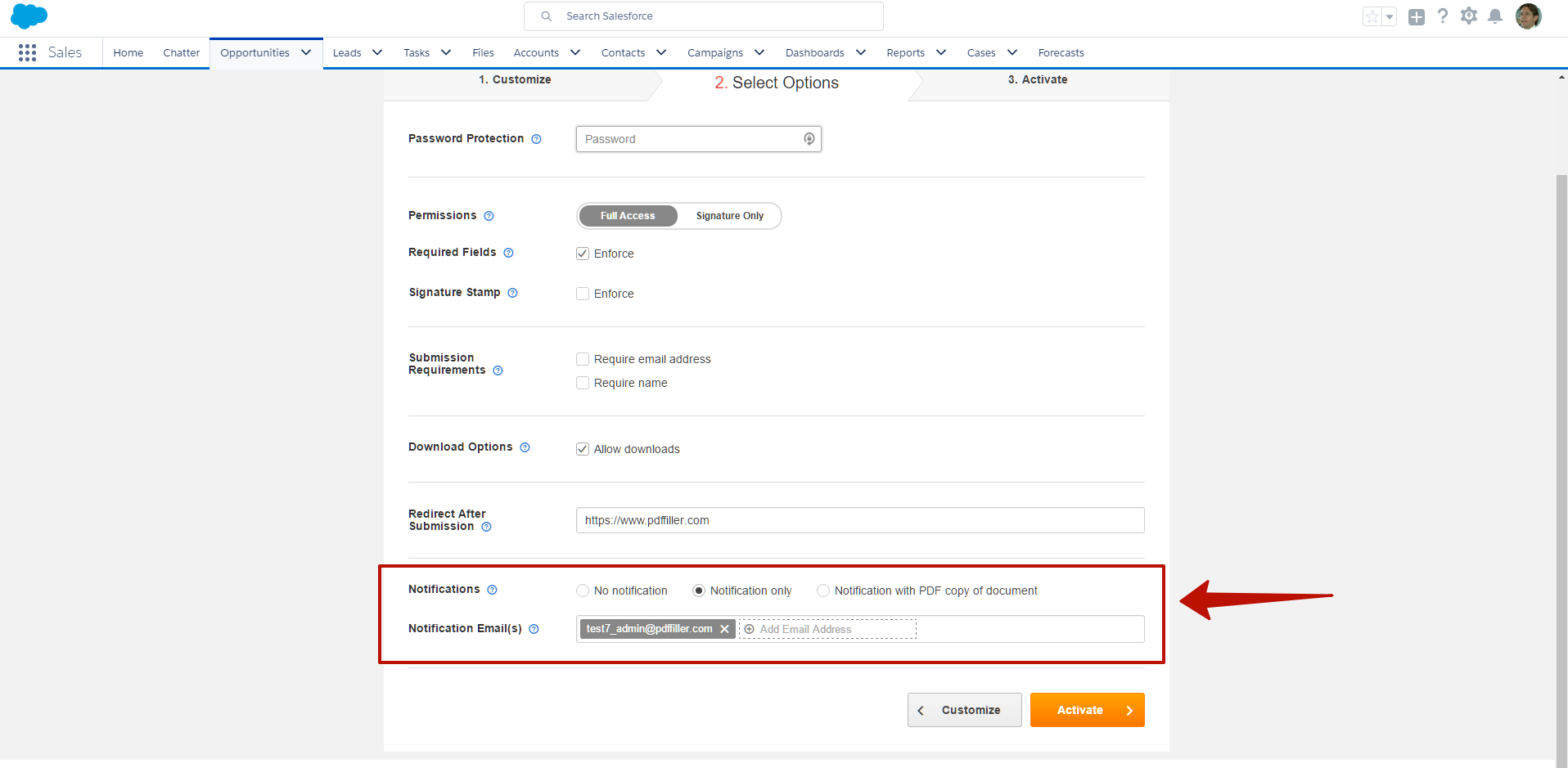 DaDaDocs for integration with Salesforce