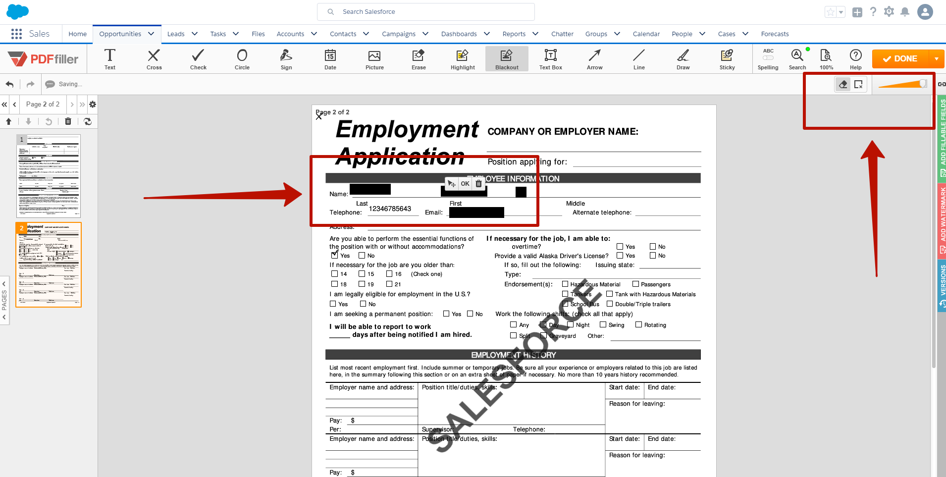 pdf form filler salesforce