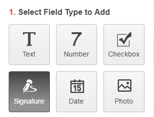 create pdf form signature field