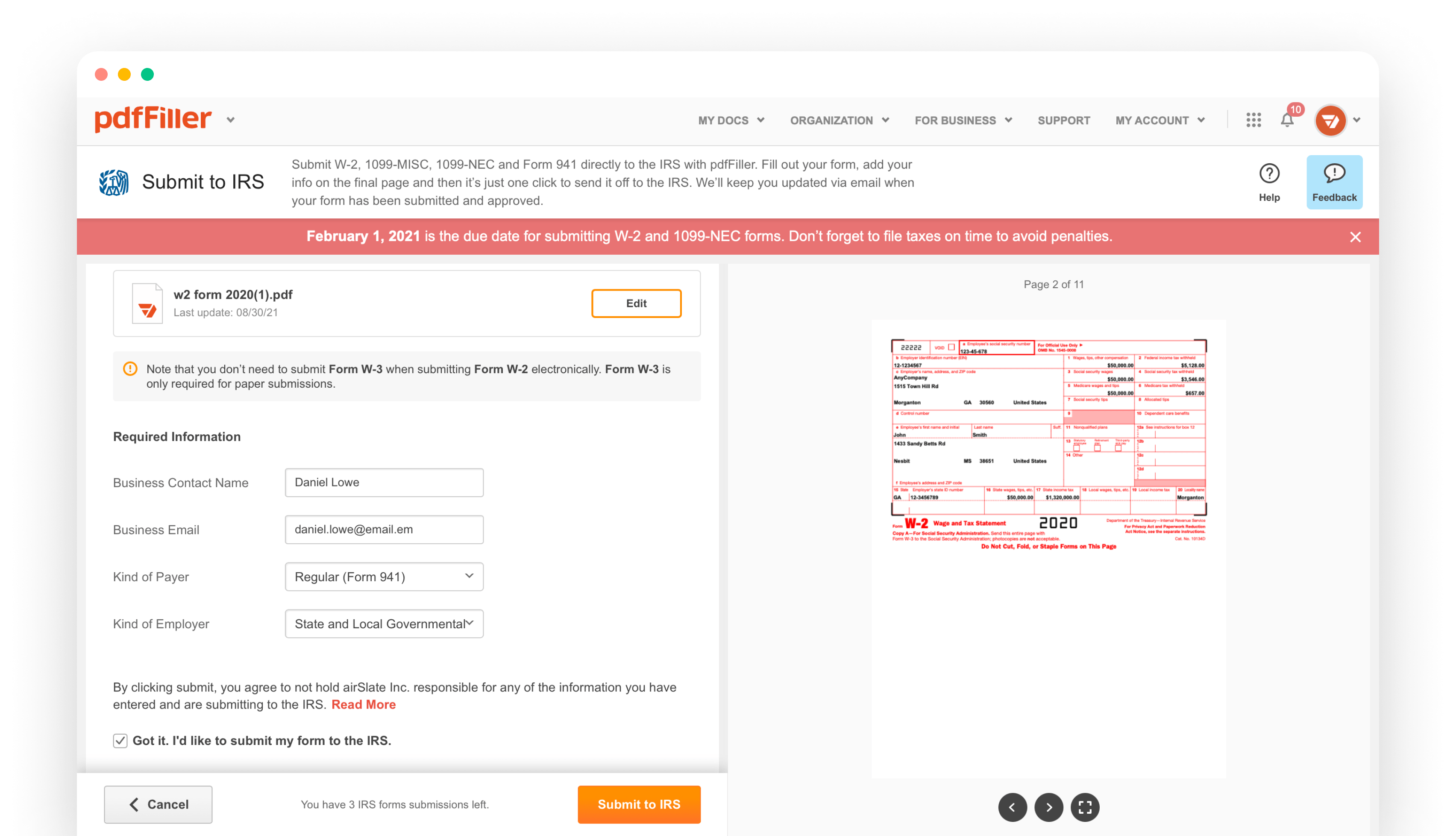the-submission-of-irs-approved-forms-pdffiller
