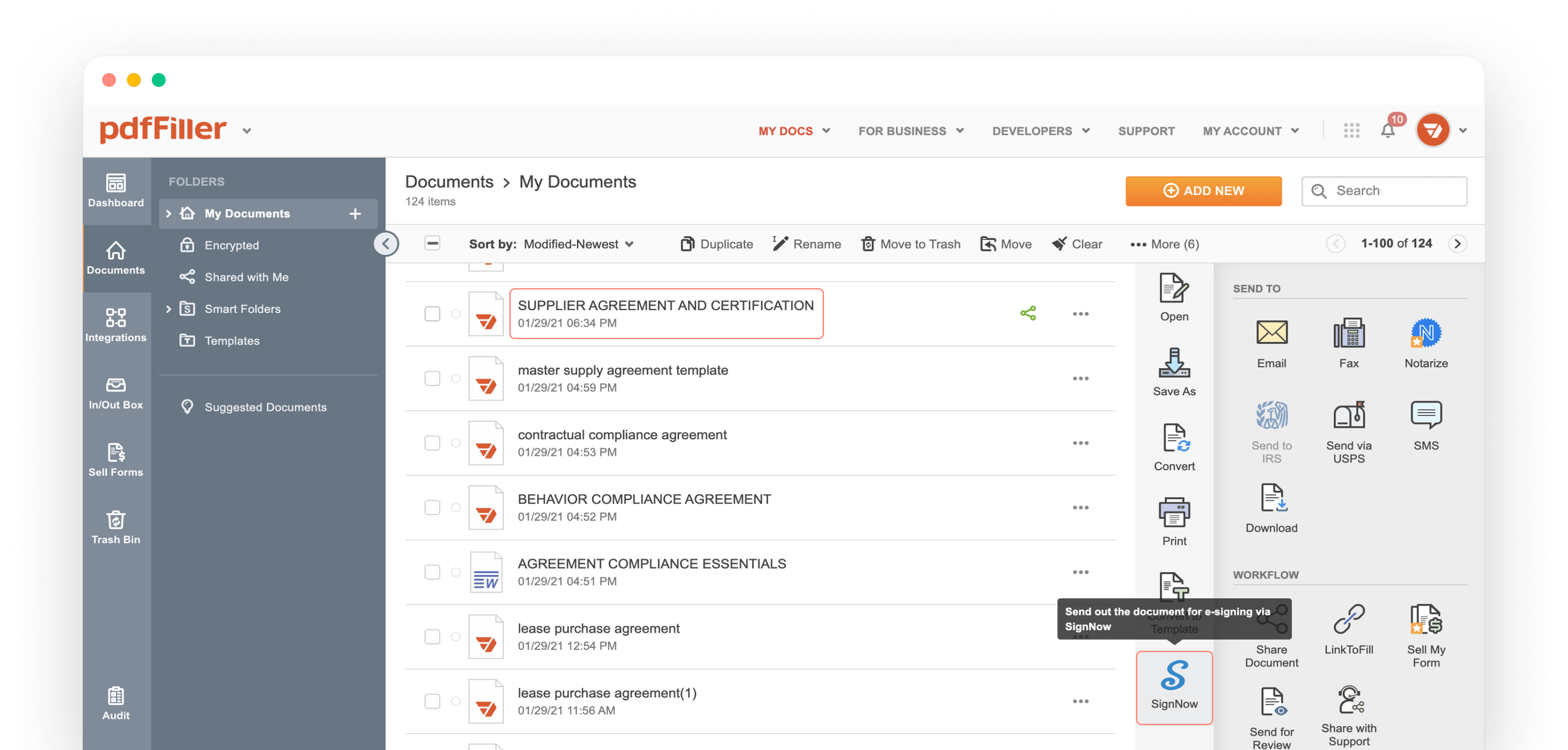 Legal supplier agreements workflow pdfFiller