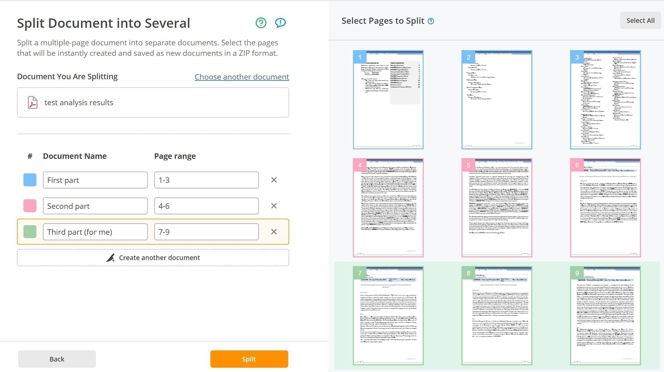 Split PDF: A free online PDF page splitter