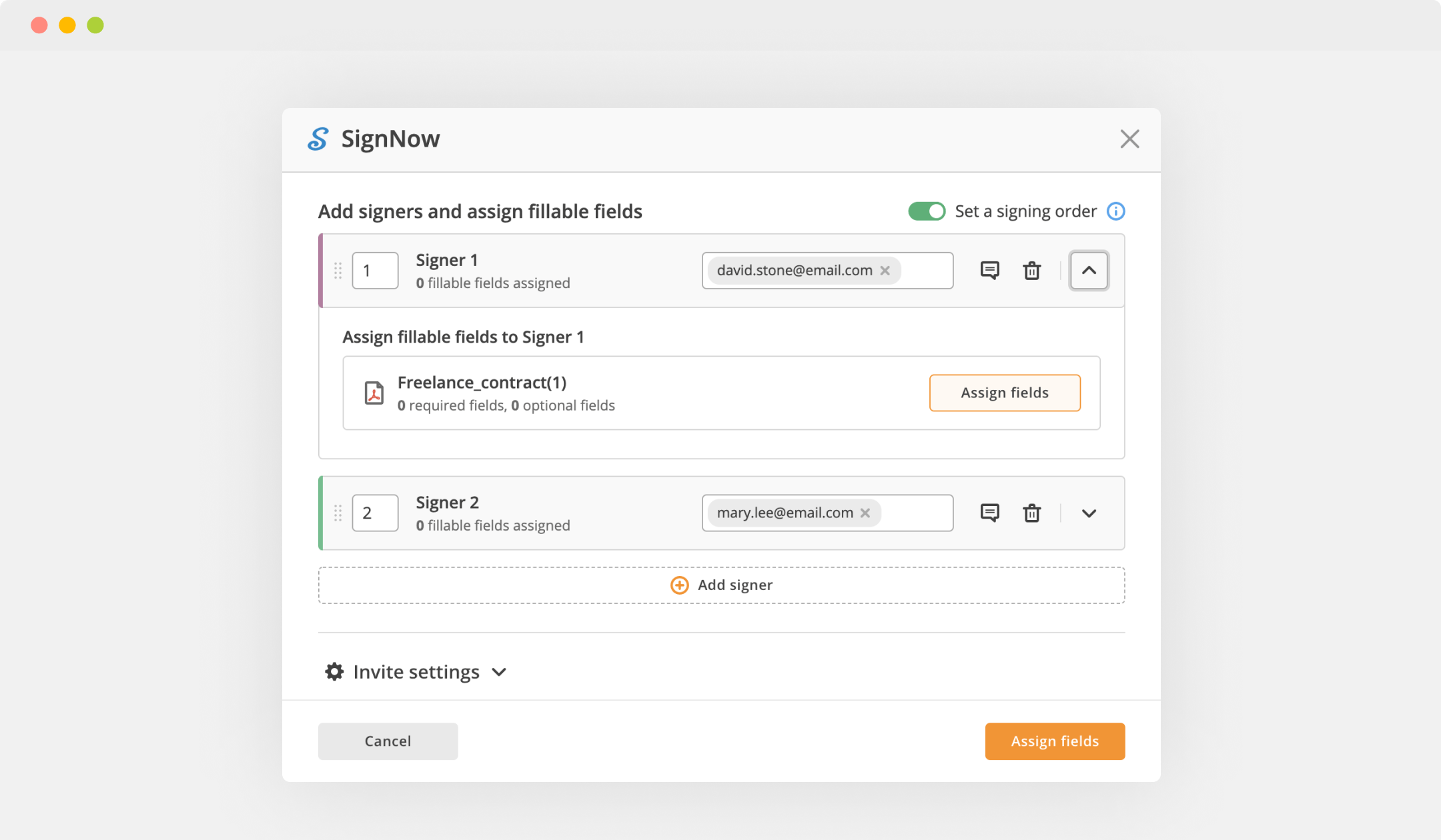 how to send a pdf file for signature