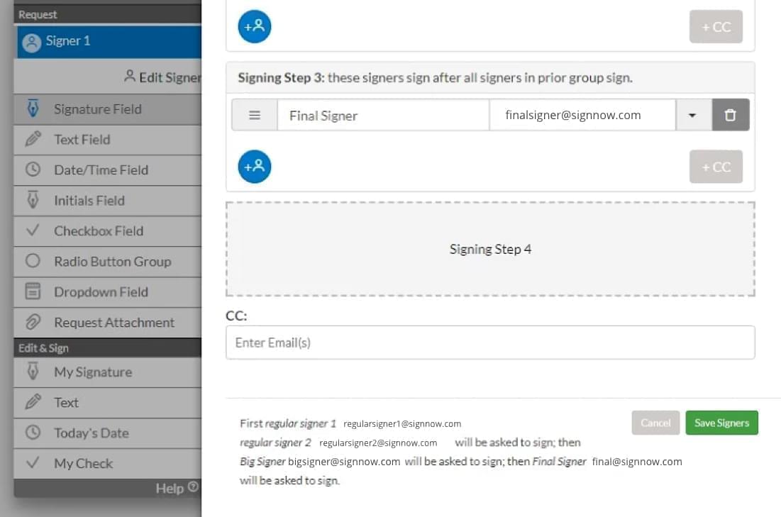 Add signers in editor and assign their roles | pdfFiller