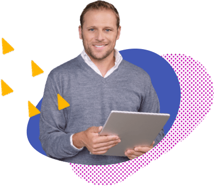 man with tablet